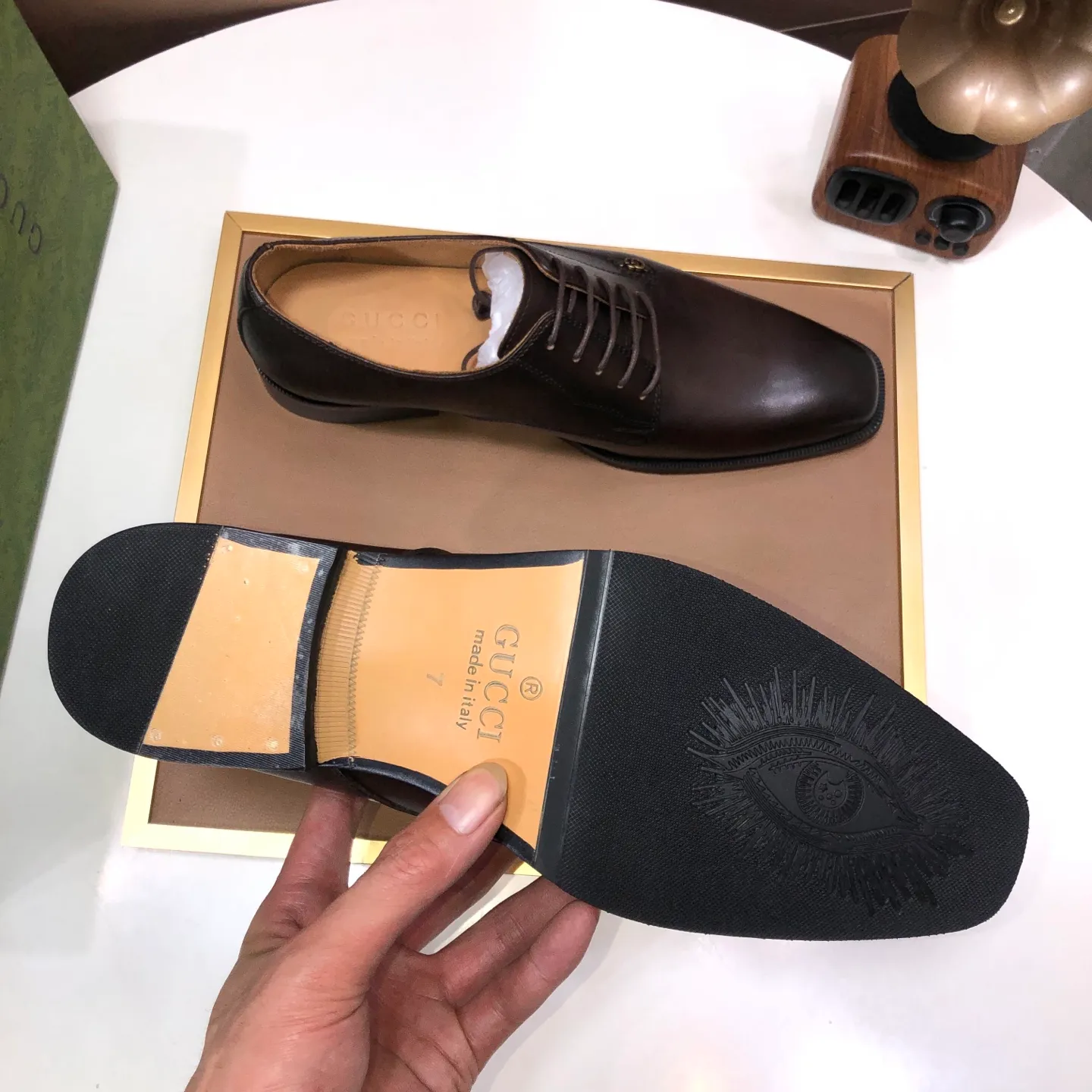 Men's shoes 💰580💰[GUCCI—Gucci] The latest high-end version of Gucci. Official website new model. Available at the same time at counters, the uppers are made of original cowhide imported from Italy/matched with the original special material splicing design concept; "highlight, high-end, grade, extravagance" and exquisite workmanship (original mesh fabric) sole: original factory special outsole size (38-45) (custom-made 45 non-returnable)